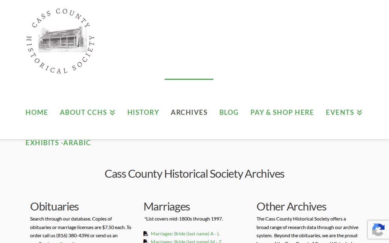 Raymore previous residents research through Cass County Historical Society archives